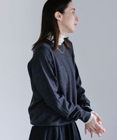 Re Stock Rws wool crew neck pullover (B.NAVY) ウール/ 静電気防止 加工 / クルーネック  / 手洗可 / CT22391
