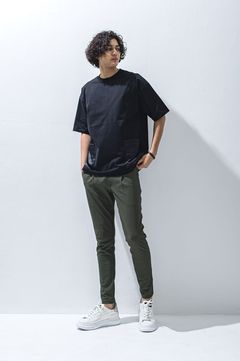 サイドポケットビッグTシャツ (ブラック) コットン100% / オーバーサイズ / ウォッシャブル