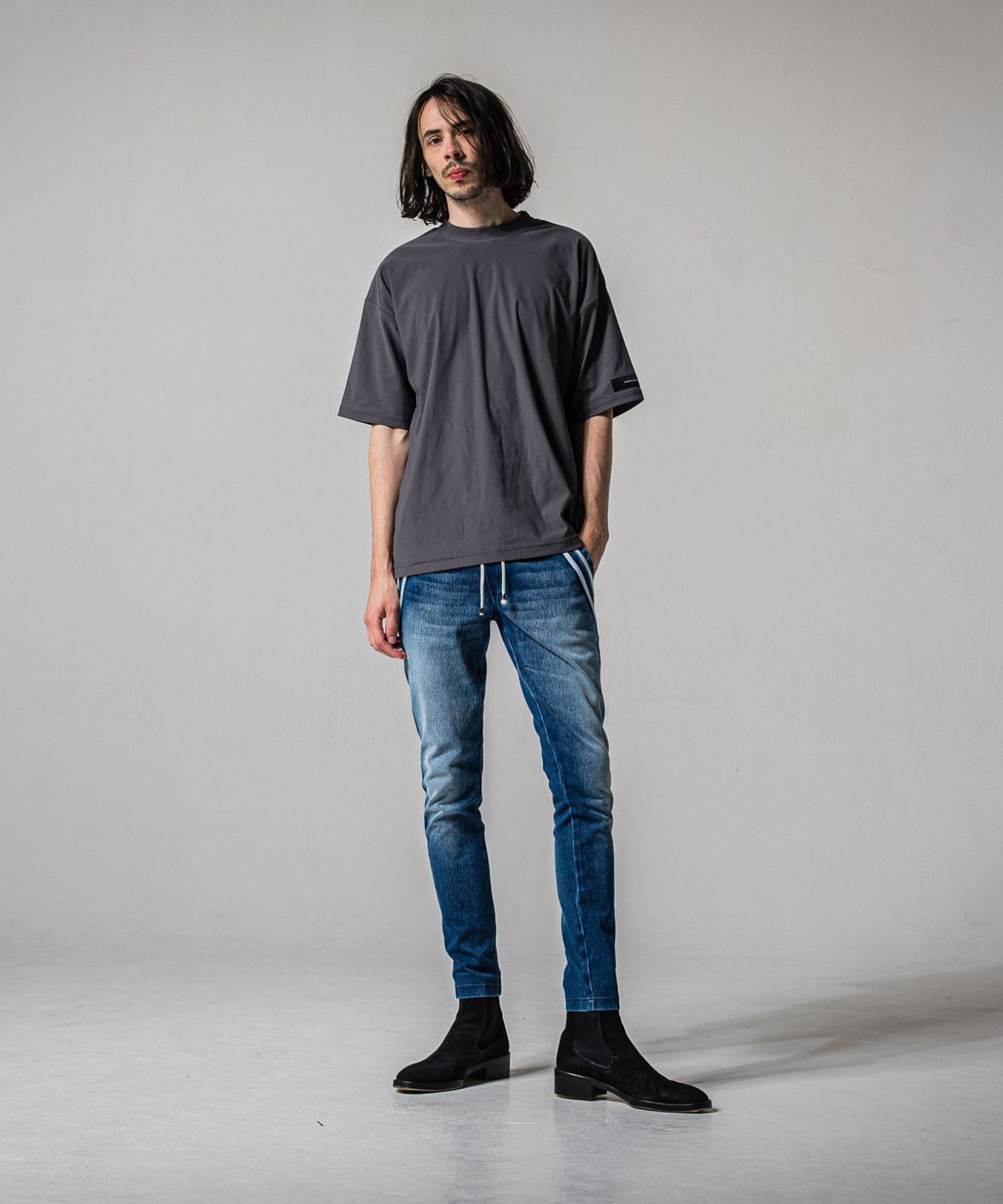 EX denim jersey EDGE PT ( DIND ) COTTON / スラッシュポケット /  ダブルライン / ストレッチ / RC39-ST-014D