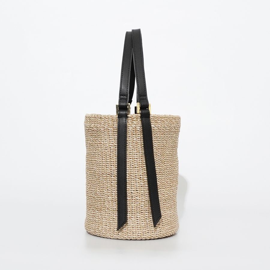 MIRO / ミロ / アバカ製 バケットバッグ (Natural × Black) / アバカ x 牛床革 (Italian leather) / V-8842