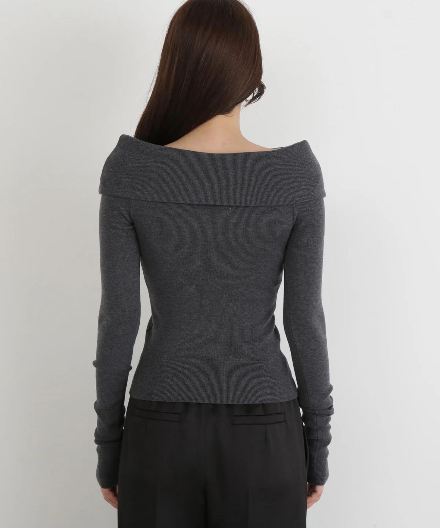 オフショルダー2WAYニットプルオーバー(グレー)ポリエステル / ウォッシャブル / 手洗い可 / かぶって着用 / 裏なし / ストレッチあり/ 0315270114