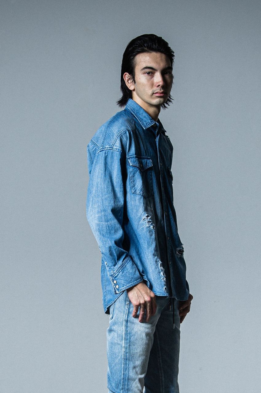 James over dungaree shirt (INDCLASH) コットン / ルーズシルエット / 柔らかい /  RC33-SH-004-3