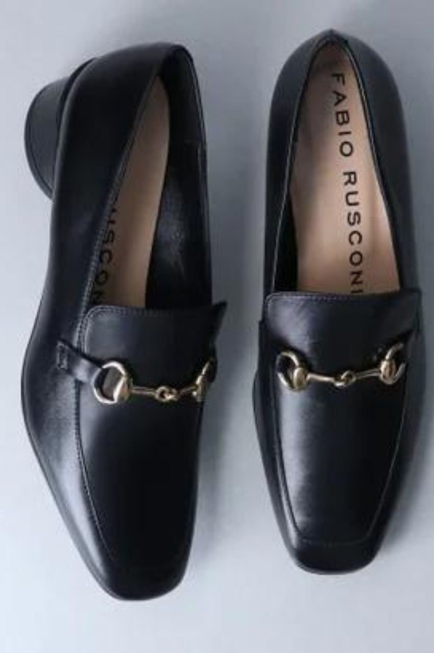 Fabio Rusconi  HEEI UP BIT LOAFERS / ファビオルスコーニヒールアップビットローファー （ブラック）