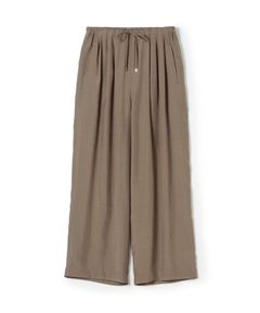 シルキーブロード ドロストワイドパンツ (ブラウン) ポリエステル / やや薄手 / 裏地有り / 総ゴム / 手洗可 /  11-04-62-04339