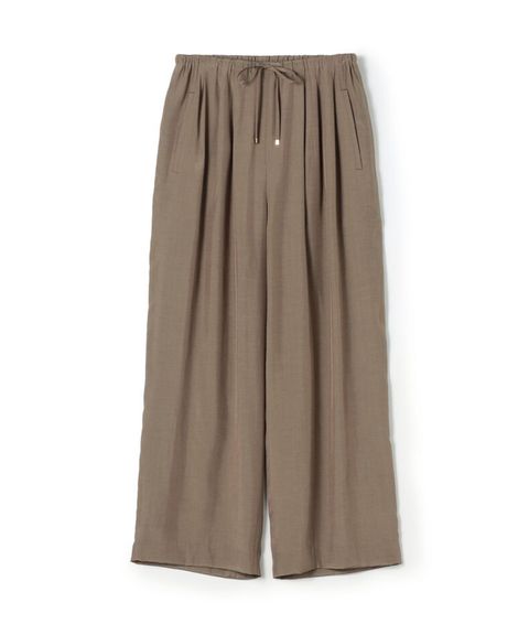 シルキーブロード ドロストワイドパンツ (ブラウン) ポリエステル / やや薄手 / 裏地有り / 総ゴム / 手洗可 /  11-04-62-04339