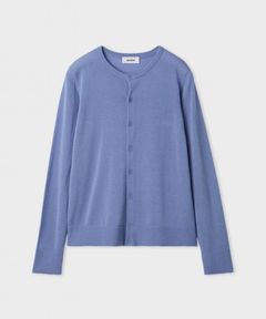 シルク混天竺ニットカーデ(ブルー)セルロース / 手洗い可 / 伸縮性あり / MWND261096