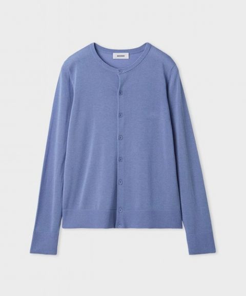 シルク混天竺ニットカーデ(ブルー)セルロース / 手洗い可 / 伸縮性あり / MWND261096