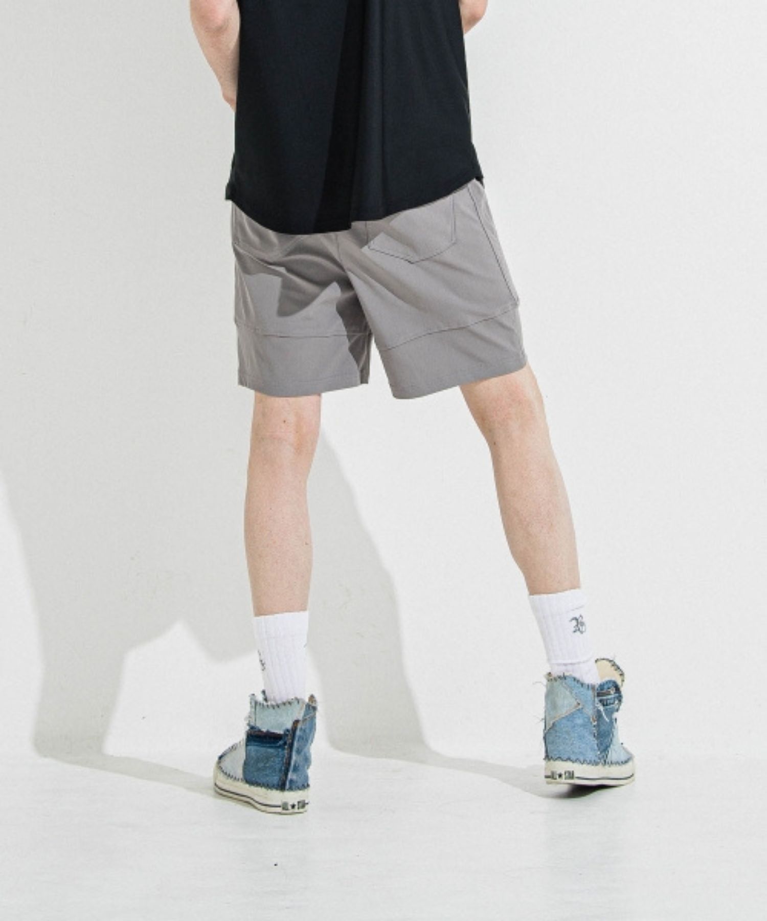TYLER NYLON SHORTS (グレー ) ポリエステル /  ベルトループ/  スラッシュポケット / 360°ストレッチ / RC36-HP-002
