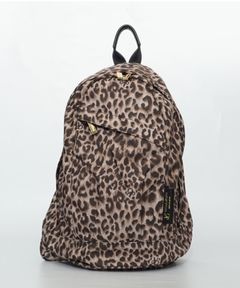 GINO(leopard)ナイロン×牛革 / ファスナーポケット / ゴールド金具 / V-2277