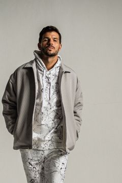 quilting coach jk (GREY) ポリエステル / キルティングジャガード / 裏エコファー / ドロップショルダー /  RC34-JK-005