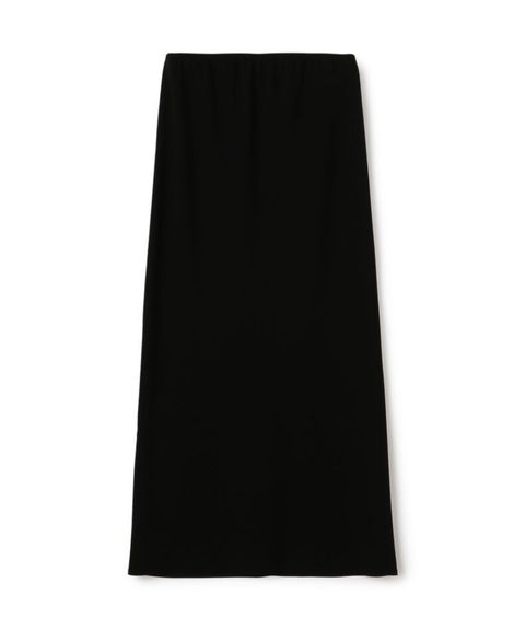 ライトダブルクロス エラスティックストレートスカート (ブラック )トリアセテート / 伸縮性有り / ウエストゴム /マキシ丈  / 手洗可 / 22-05-54-05005