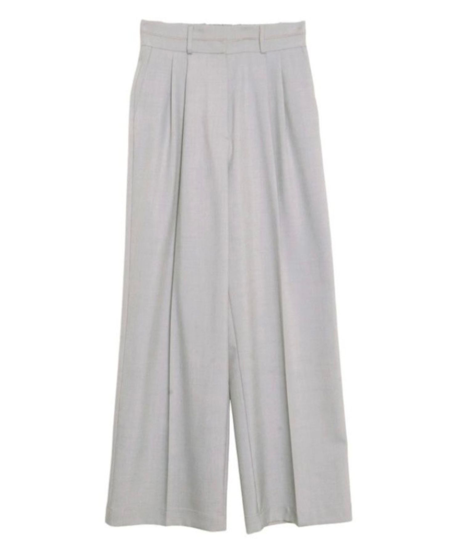 ラインベルトワイドパンツ(グレー)ポリエステル / ウォッシャブル / 手洗い可 / ワイドストレートパンツ / 5126207110