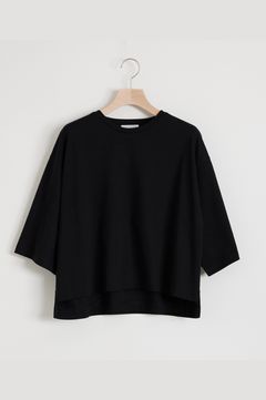 オーバーサイズTシャツ (ブラック) コットン / クロップド丈 / ウォッシャブル