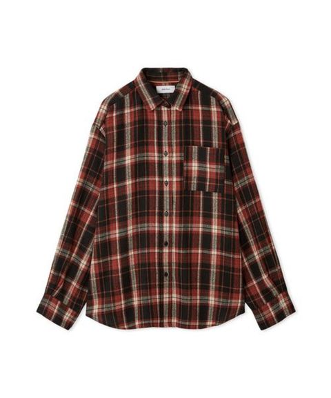 チェックネルシャツ (RED) 綿 / フランネル素材 / 軽い / 手洗可 / 09WFB254188