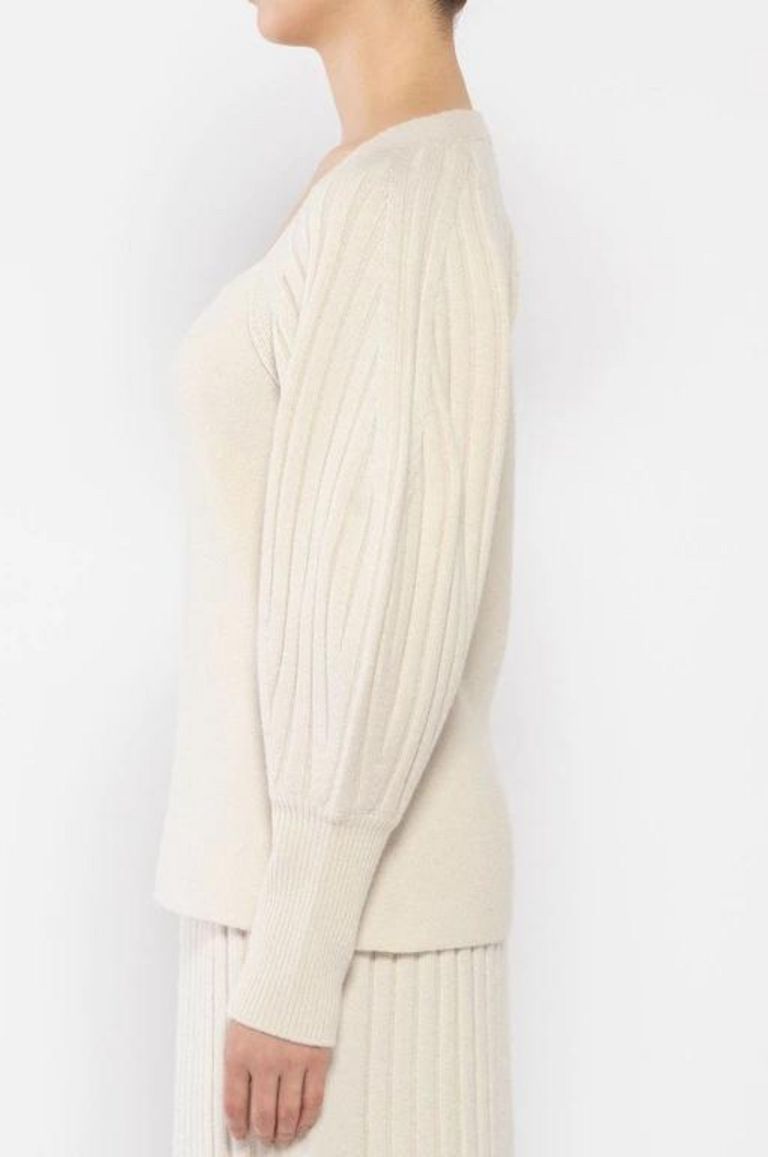 uncrave - MERINO WOOL VOLUMESLEEVE KNIT/メリノウールボリュームスリーブニット | LA FEMME