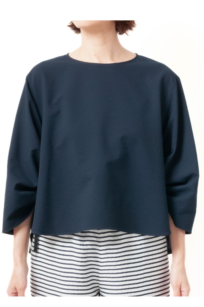 Gather sleeve blouse (ネイビーブルー) / ポリエステル /  吸水速乾  / セットアップ / FS242-52014