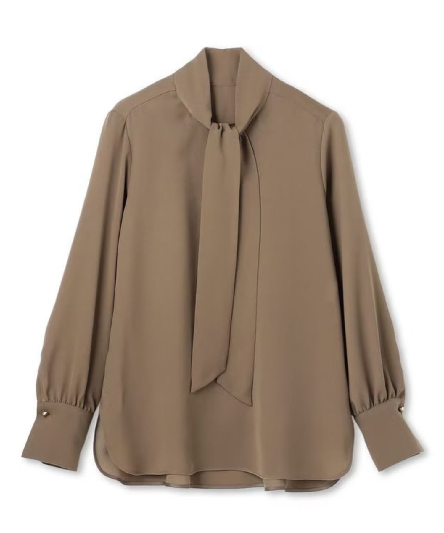STOW / スカーフボウタイブラウス (Khaki) ポリエステル / ジョーゼ  ット素材 / シワになりにくい /  手洗可 / BLCWLW0406