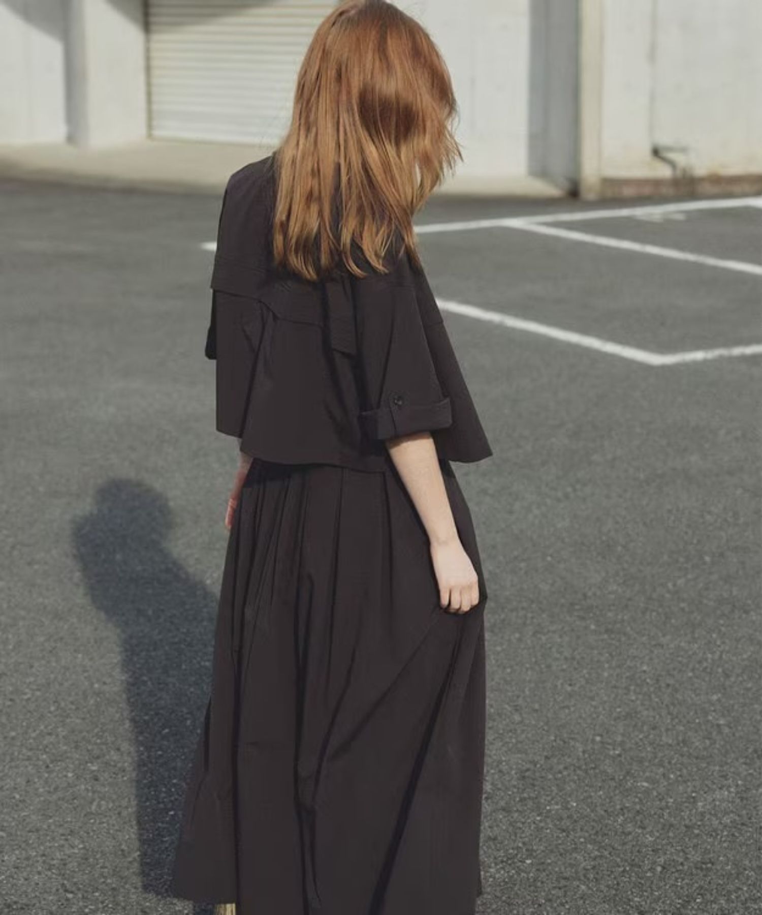 クールタッチカラータイプライターシャツジャケット(ダークブラウン) ポリエステル / ウォッシャブル / ショート丈 / JKUVLS0402