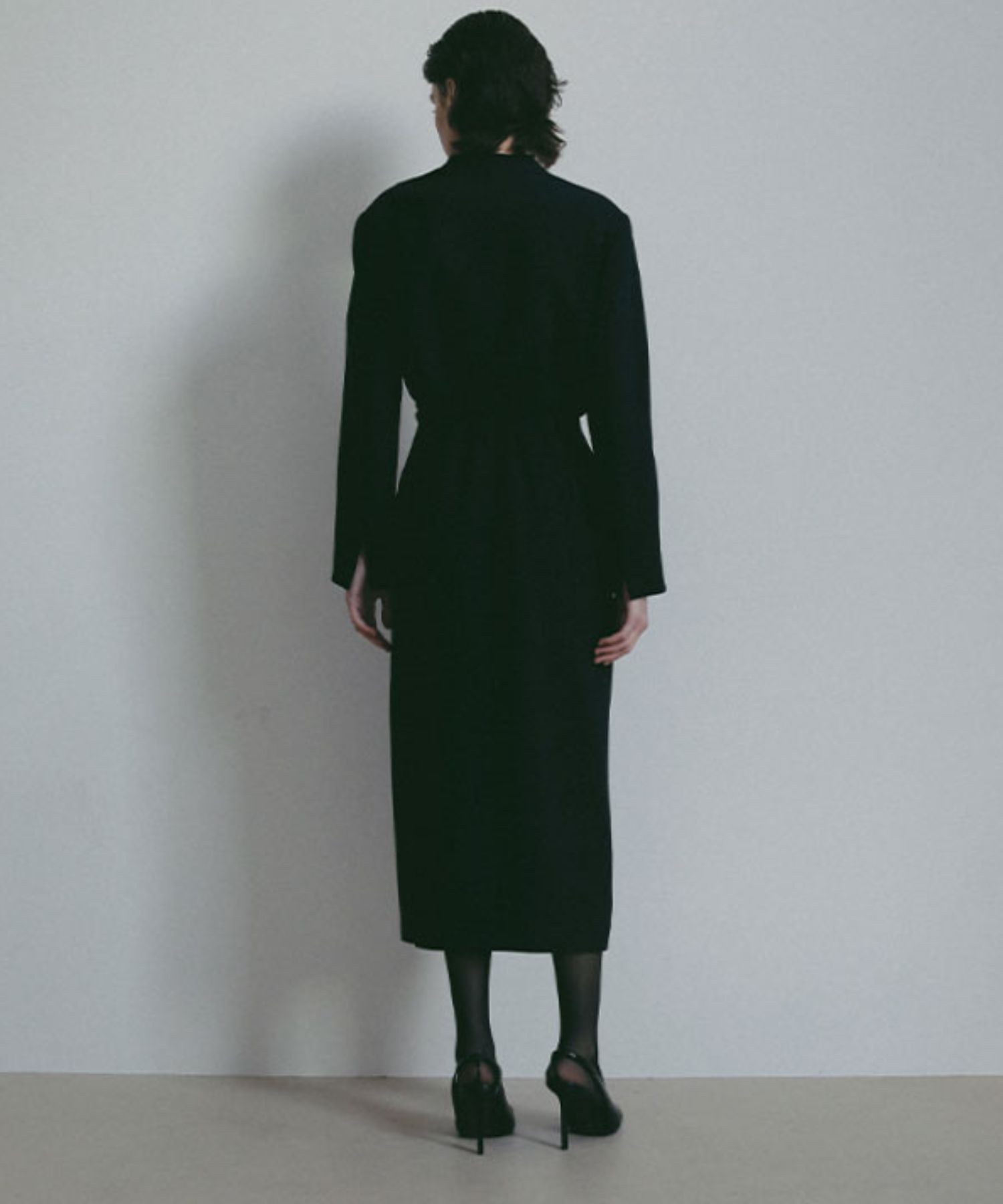 SANTEカシュクールドレス (NAVY) ポリエステル / 裏地有り / フラップポケット / スペアボタン付き / 1226130104