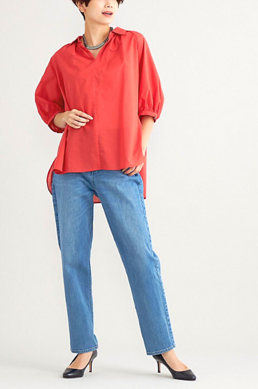 BLEND SHERAR BOYLE BLOUSE / ブレンドシアーボイルギャザーブラウス