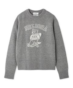 MILAOクルーネックジャガードニット (GRY  ) ウール /ジャガードベア / 短め丈 / やや厚手 / 09WNT255134