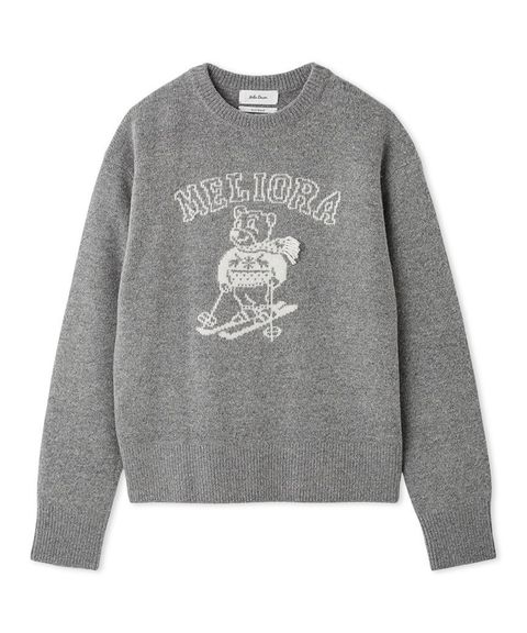 MILAOクルーネックジャガードニット (GRY  ) ウール /ジャガードベア / 短め丈 / やや厚手 / 09WNT255134