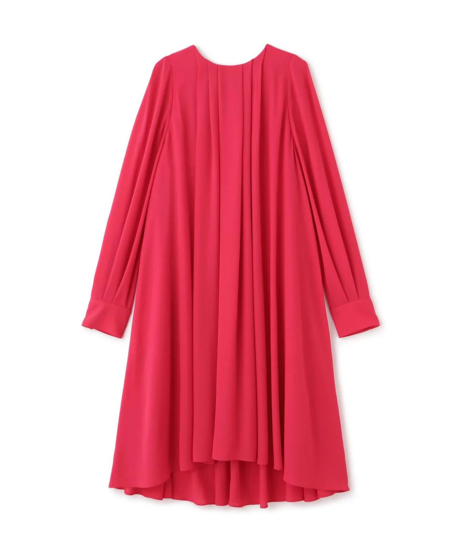 タックフレアジョーゼットワンピース(レッドピンク)ポリエステル / 見頃裏地付き / 後ファスナー / 0315240125