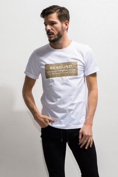 LEO BOX ROGO ROLL UP jersey TEE WHBROWN / ボックスロゴ レギュラーフィット ロールアップカットソー