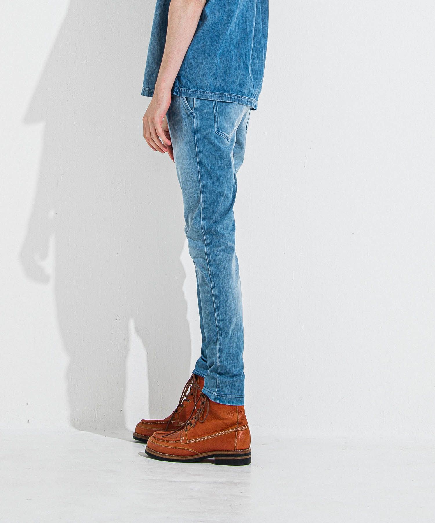 DENIM JERSEY CHRIS EASY TUCK PT (ライトインディゴ) コットン / ワンタック / スラッシュサイドポケット / 柔らかい / RC36-ST-016TD-3