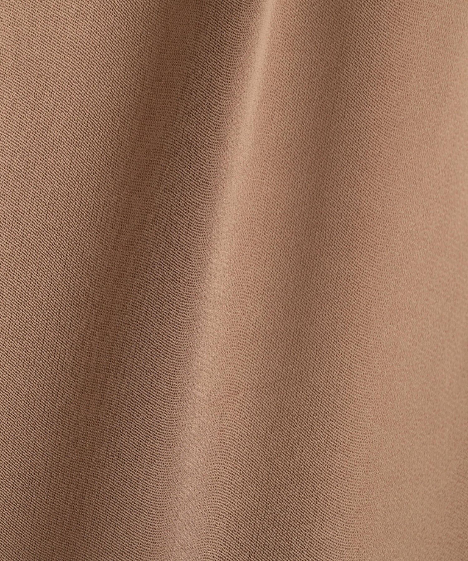 サテンワイドパンツ(キャメル)ポリエステル / ストレッチ性あり / ショート丈裏地付き / 前ポケット×2 、後ろ飾りポケット×2 / ウエストゴム ＋共ヒモ / 0316130223