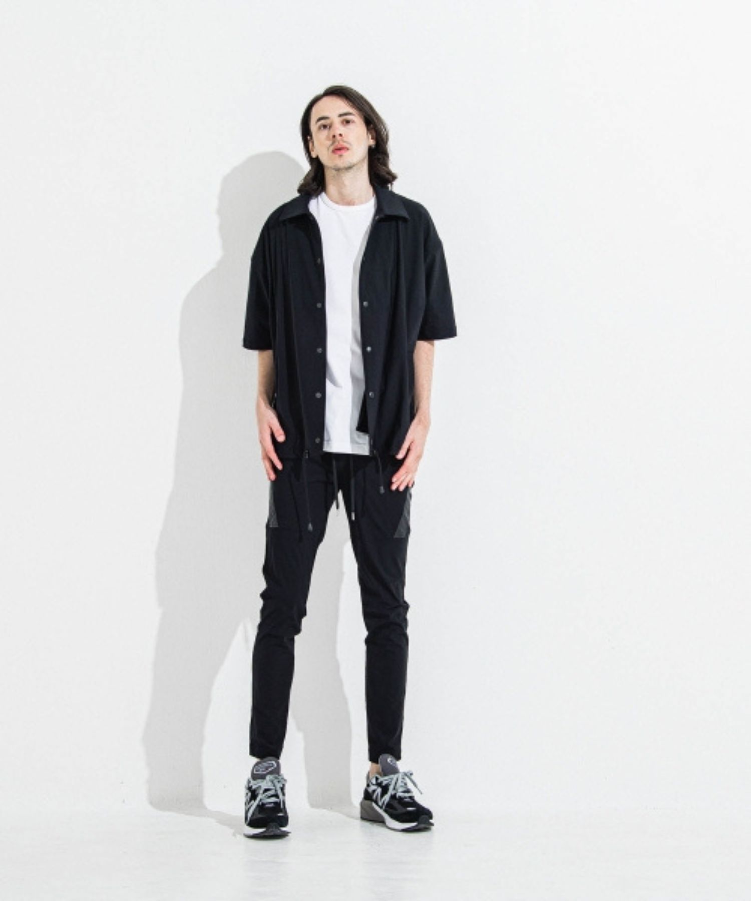 TYLER NYLON PANTS (ブラック ) ナイロン / サイドライン / ストレッチ / ベルトループ / RC36-ST-026