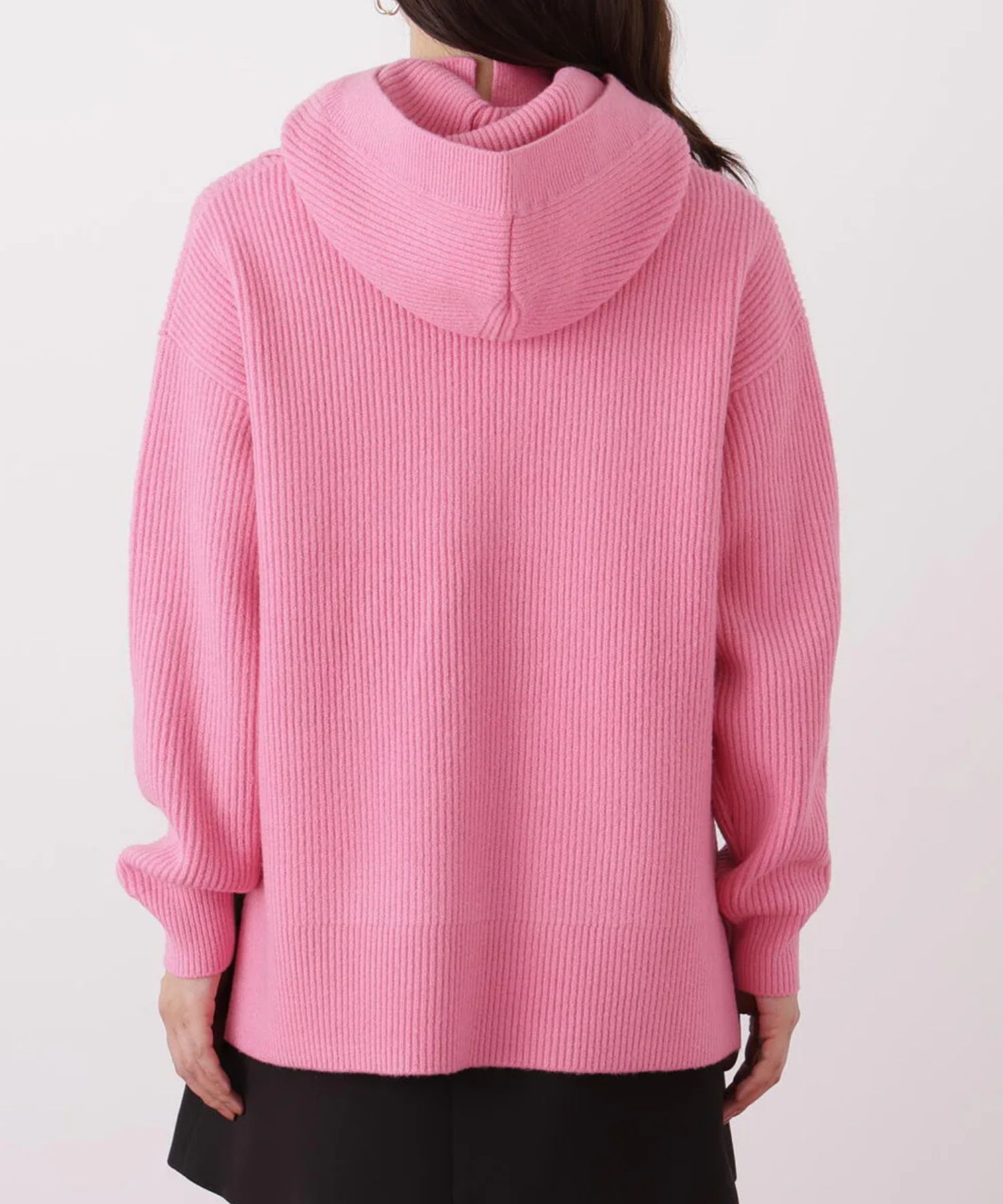 フードスヌード付きニットプルオーバー(ピンク)アクリル / ストレッチあり / かぶって着用 / スヌード付き/ 0316170131