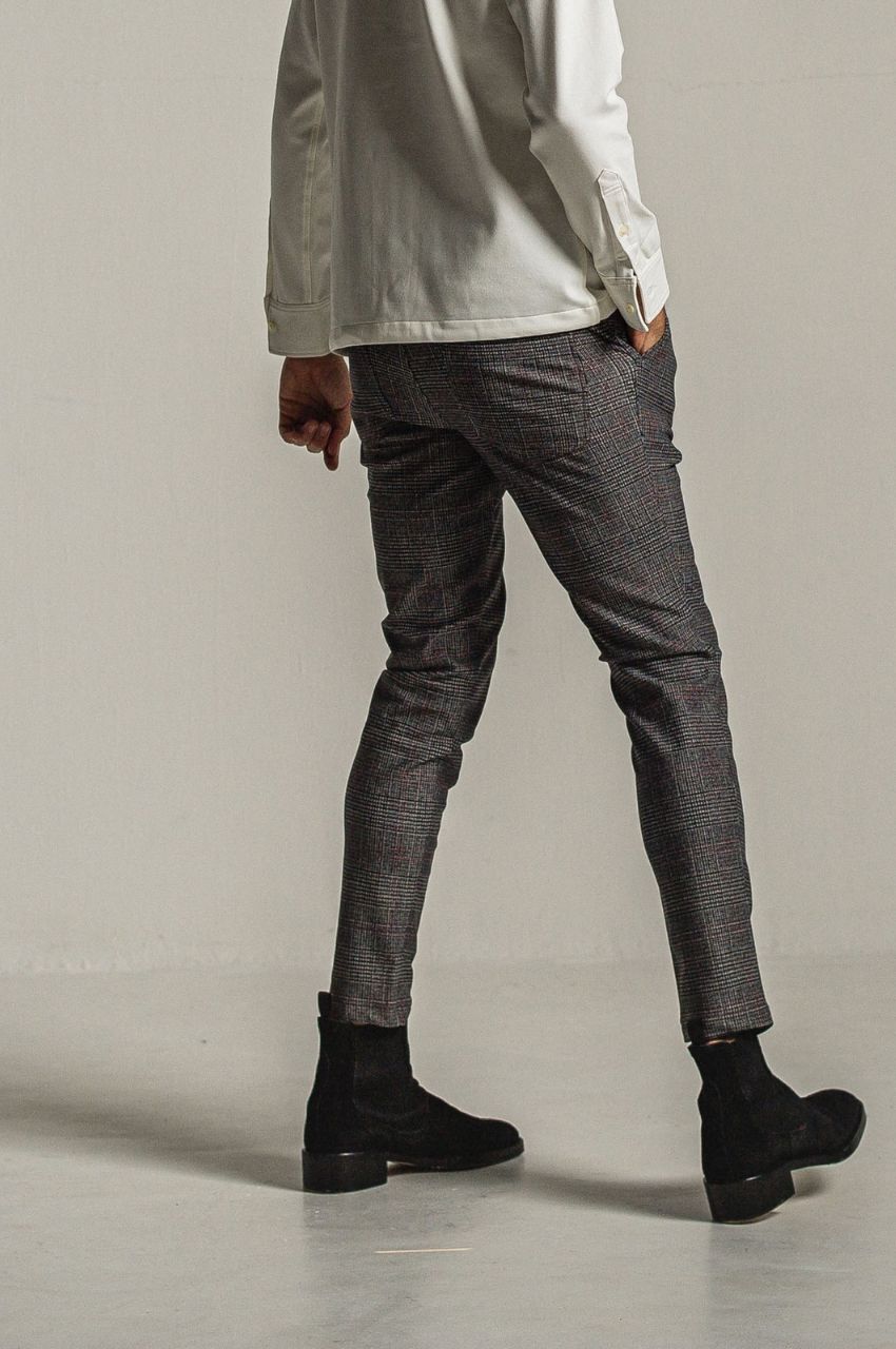 CHRIS EASY HEAT TUCK PANTS (GLENCHECK) ナイロン / スラッシュサイドポケット / 裏起毛 / ベルトループ / RC34-ST-016HT-2