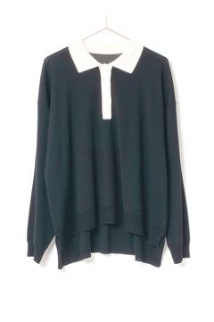 COLLARED PULLOVER SWEATER / 襟付きプルオーバーニット