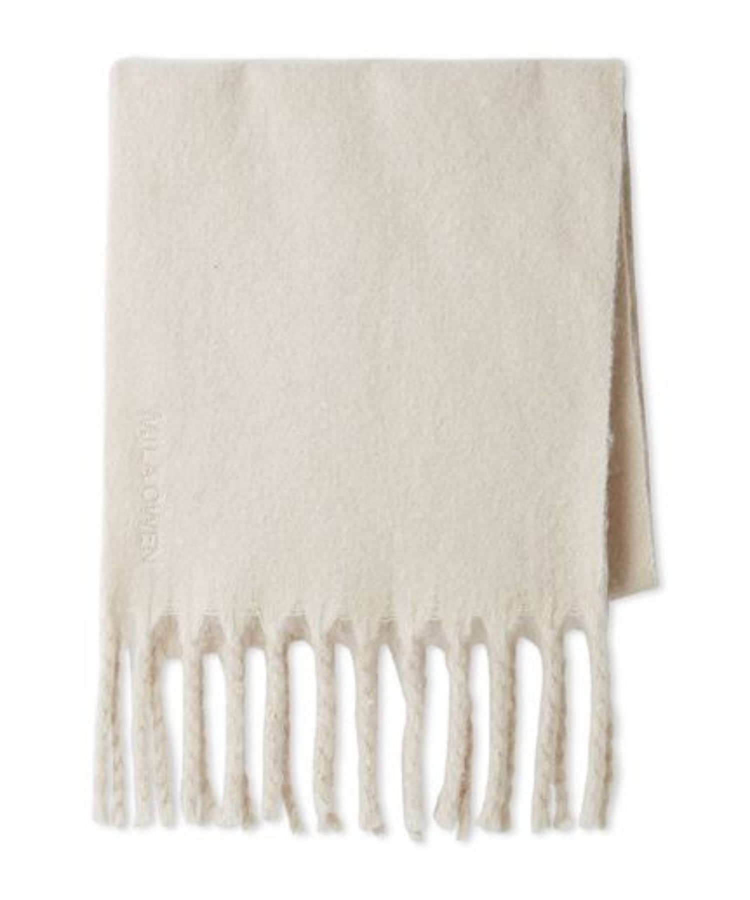 ツイストフリンジストール (IVR) ポリエステル / シャギー素材 / ロゴ刺繍 / 軽い / 09WGG255551