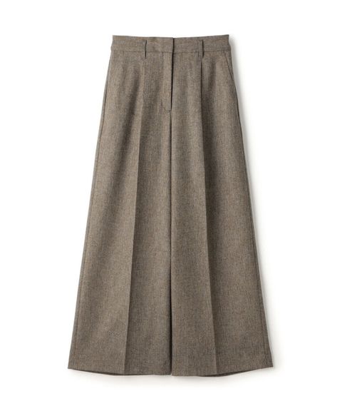 メランジカルゼ タックワイドパンツ (ブラウン系) ウール / やや厚手 / やや有り/総裏 / 11-04-34-04301