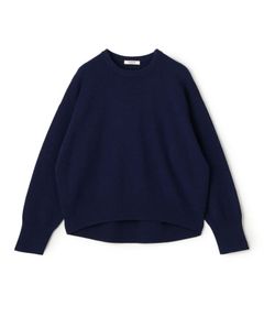ニュージーランドラムズウール クルーネックプルオーバー ( ネイビー) ウール/ ドロップショルダー / 裾リブ / 伸縮性有り / 12-02-64-02304