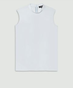 Satin Crepe Stand Collar Top(ミスト) / トリアセテート / ウォッシャブル / 01-5208206