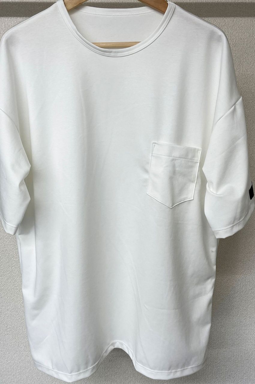 Double LOOSE pocket TEE WHITE / シルキータッチ 高機能ルーズポケットTシャツ