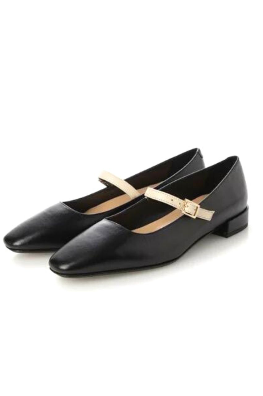 FABIO RUSCONI SQUARE TOE STRIPED PUMPS/ファビィオルスコーニ スクエアトゥワンストラップパンプス