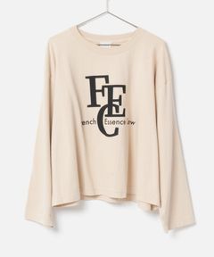 Long-sleeved T-shirt_Team logo style (ベージュ) 綿 / 透けない / ダブルステッチ / 手洗可 / BK261-12210