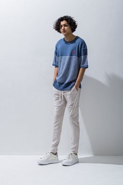 RESOUND CLOTHING - オーバーサイズ コットンニットボーダーTシャツ