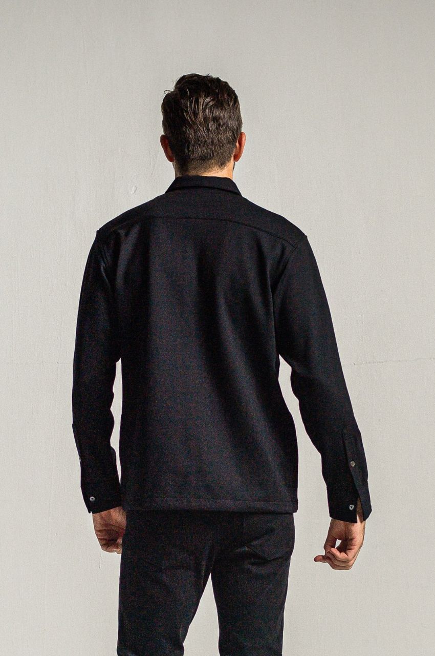 PULLOVER jersey shirt (BLACK) レーヨン / 裏起毛 / オーバーサイズ / ドローコード / RC34-SH-002