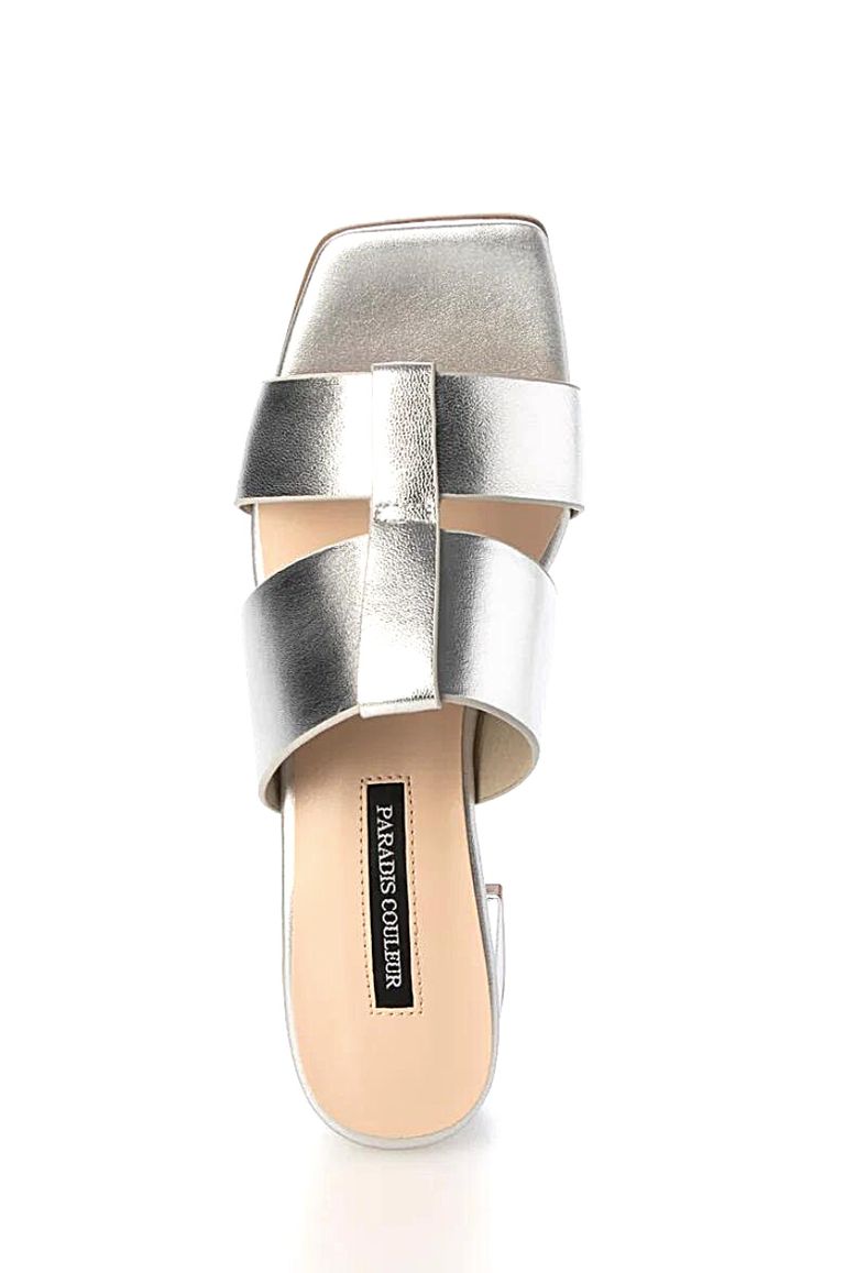【関税送料込】ルブタン Degrade Crystal Clear Sandal シルバー PARADIS COULEUR - スクエアトウレザーミュールサンダル