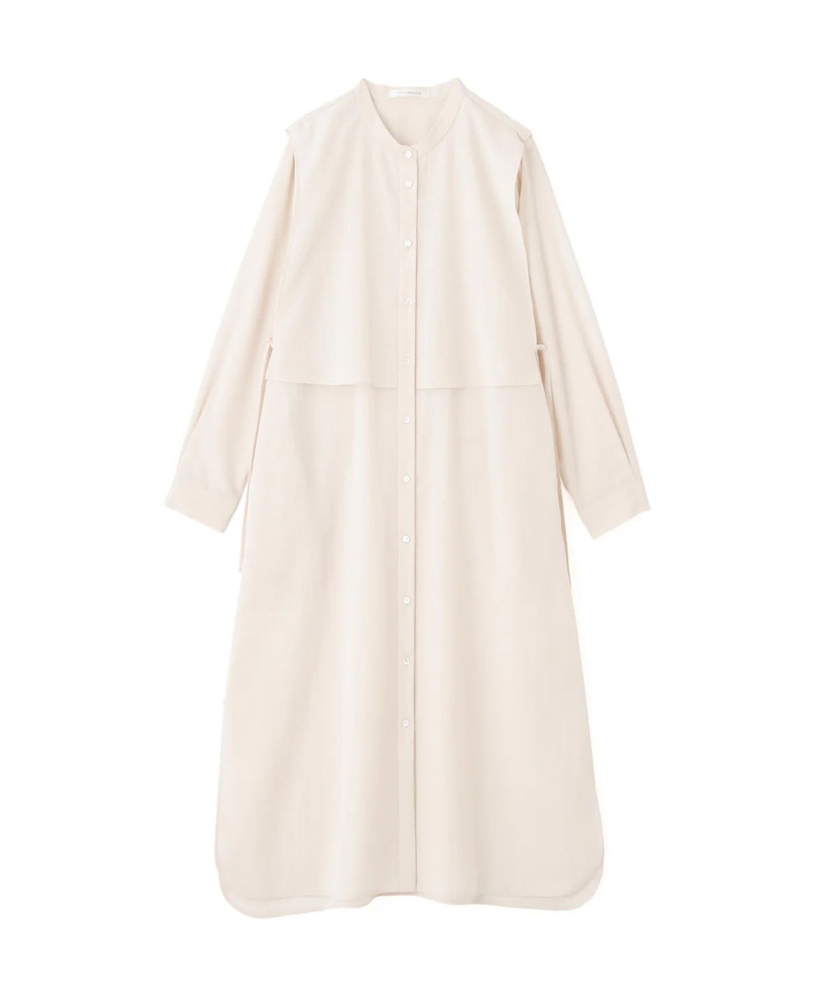 レイヤードシャツワンピース (ベージュ) / ポリエステル 100% / ウォッシャブル / 0315140305