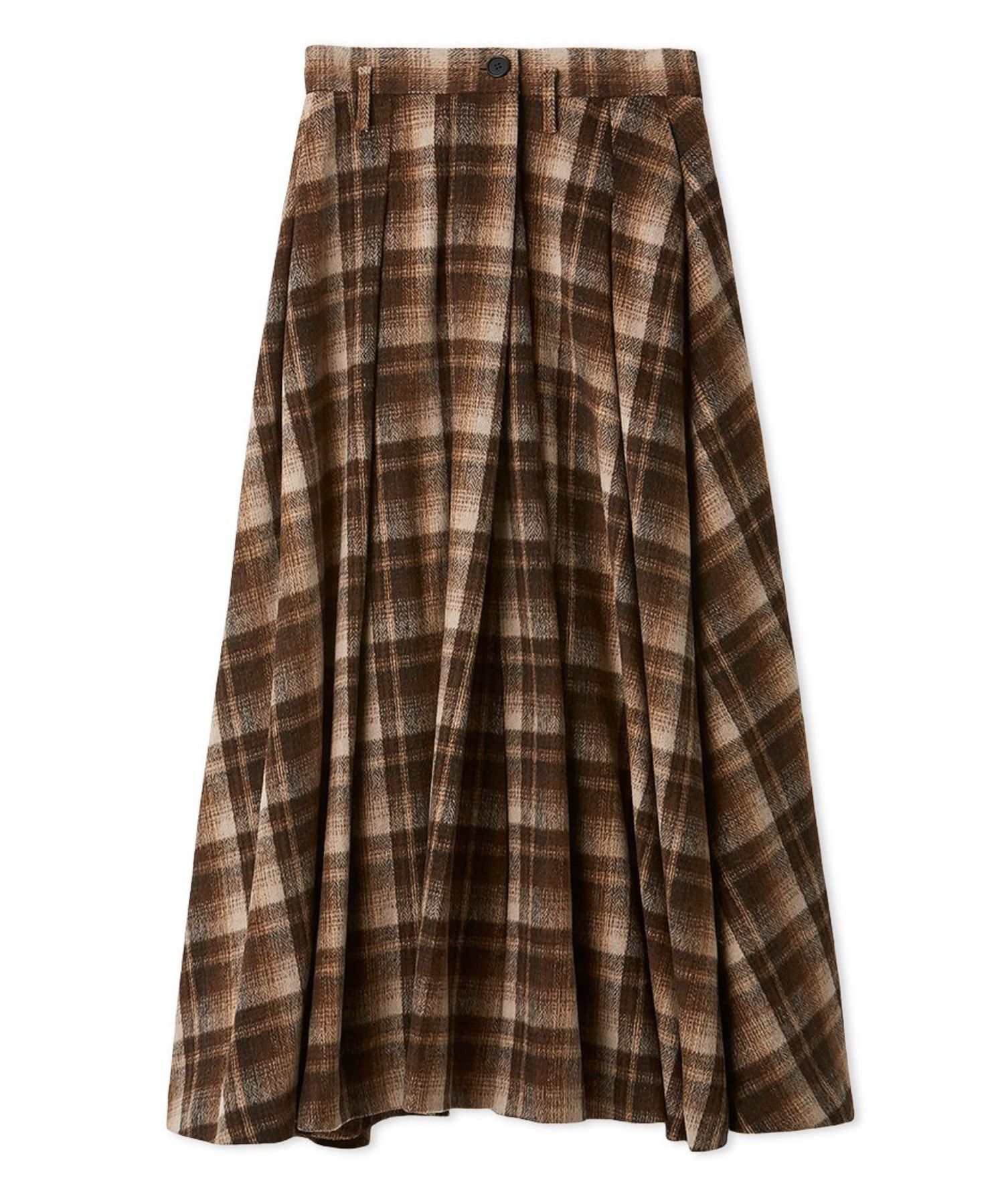 シャギーチェックタックマキシスカ ート(BRW) ポリエステル ／ ラップスカート風 / Aライン / ポケット /  09WFS255077