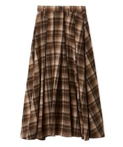 シャギーチェックタックマキシスカ ート(BRW) ポリエステル ／ ラップスカート風 / Aライン / ポケット /  09WFS255077