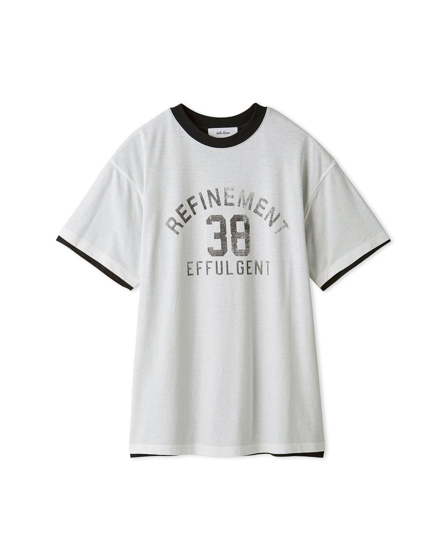 オーバーサイズプリントリンガーTシャツ (WHT) 綿 / ロゴプリント / 肌触り滑らか / 手洗可 /09WCT254035