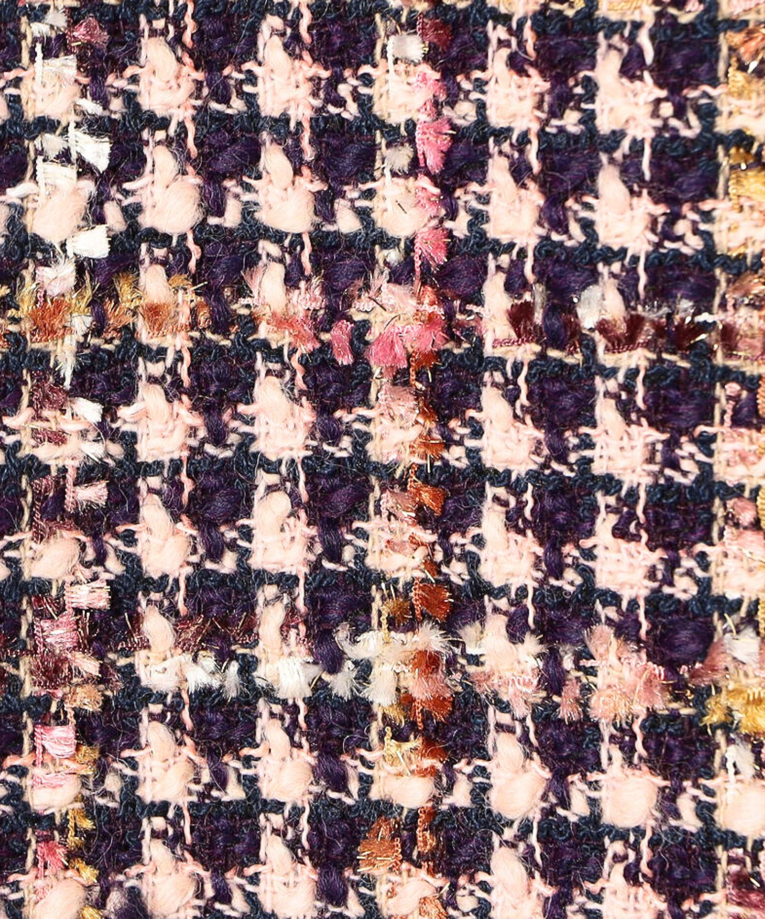 フィルムヤーンツイード コクーンコート (ピンク系) アクリル / 総裏 / ラメ有り / フリンジ有り / 11-08-54-08301