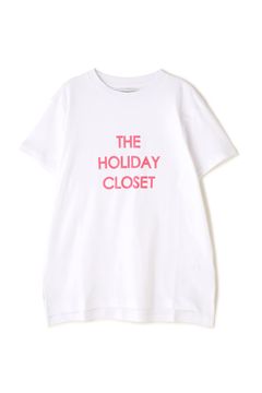 [THE HOLIDAY CLOSET] ロゴTシャツ (ホワイト × レッド) / 綿 100% / ウォッシャブル / 0314960701